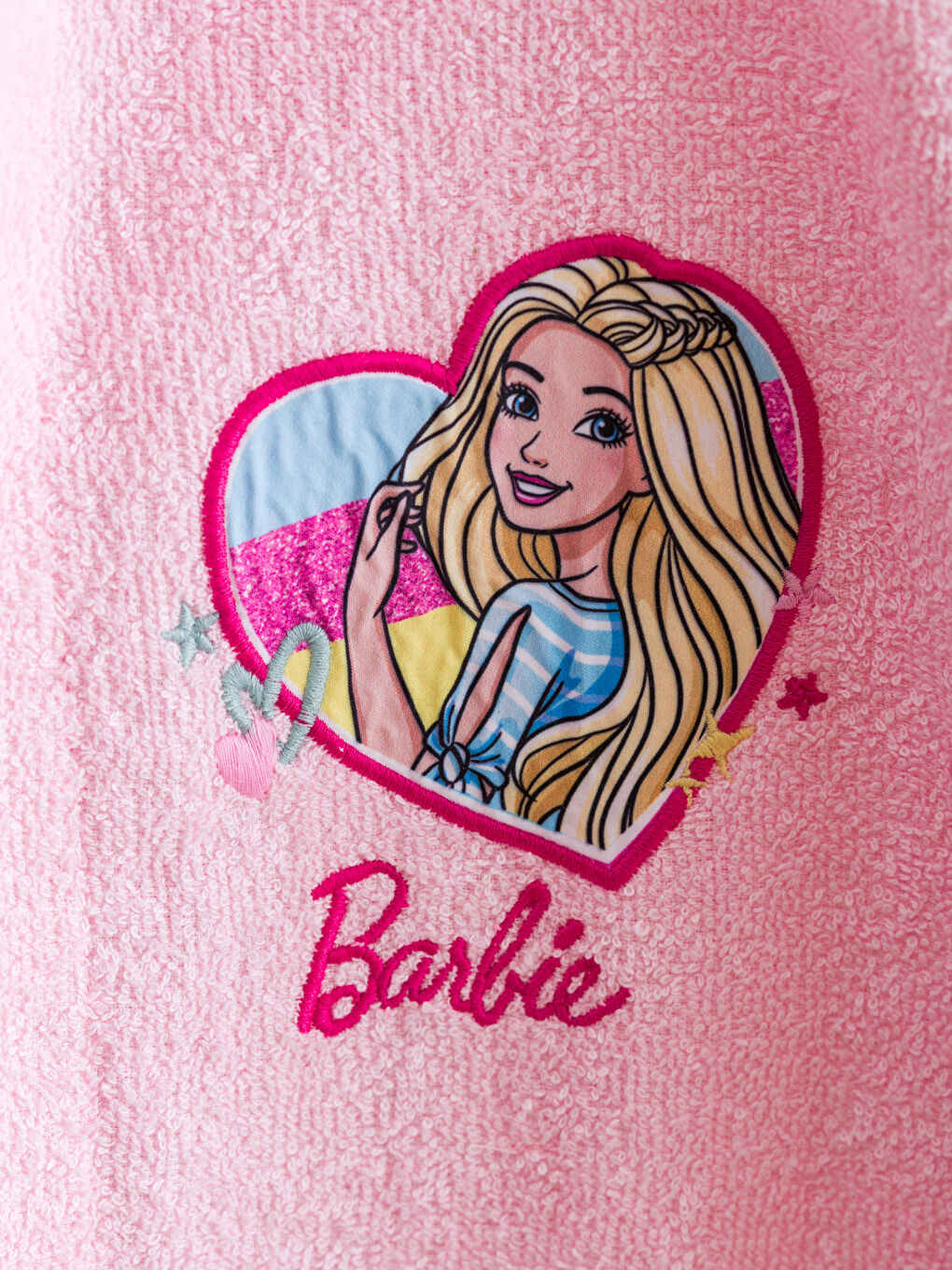 LCW HOME Bebek Pembe Barbie Nakışlı Kız Çocuk Bornoz - 2