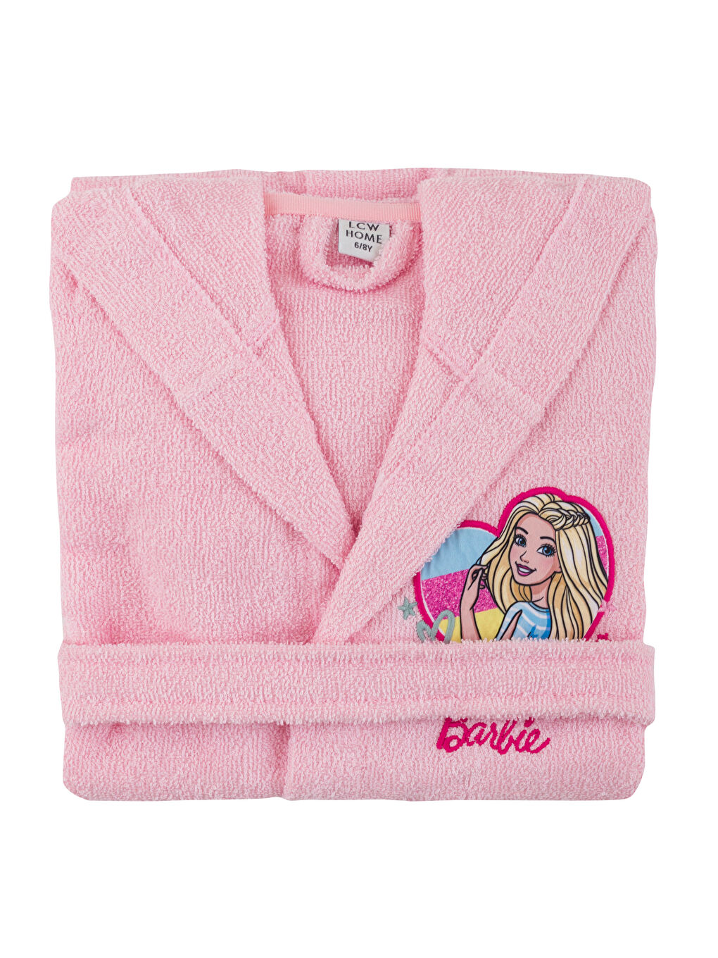 LCW HOME Bebek Pembe Barbie Nakışlı Kız Çocuk Bornoz - 5