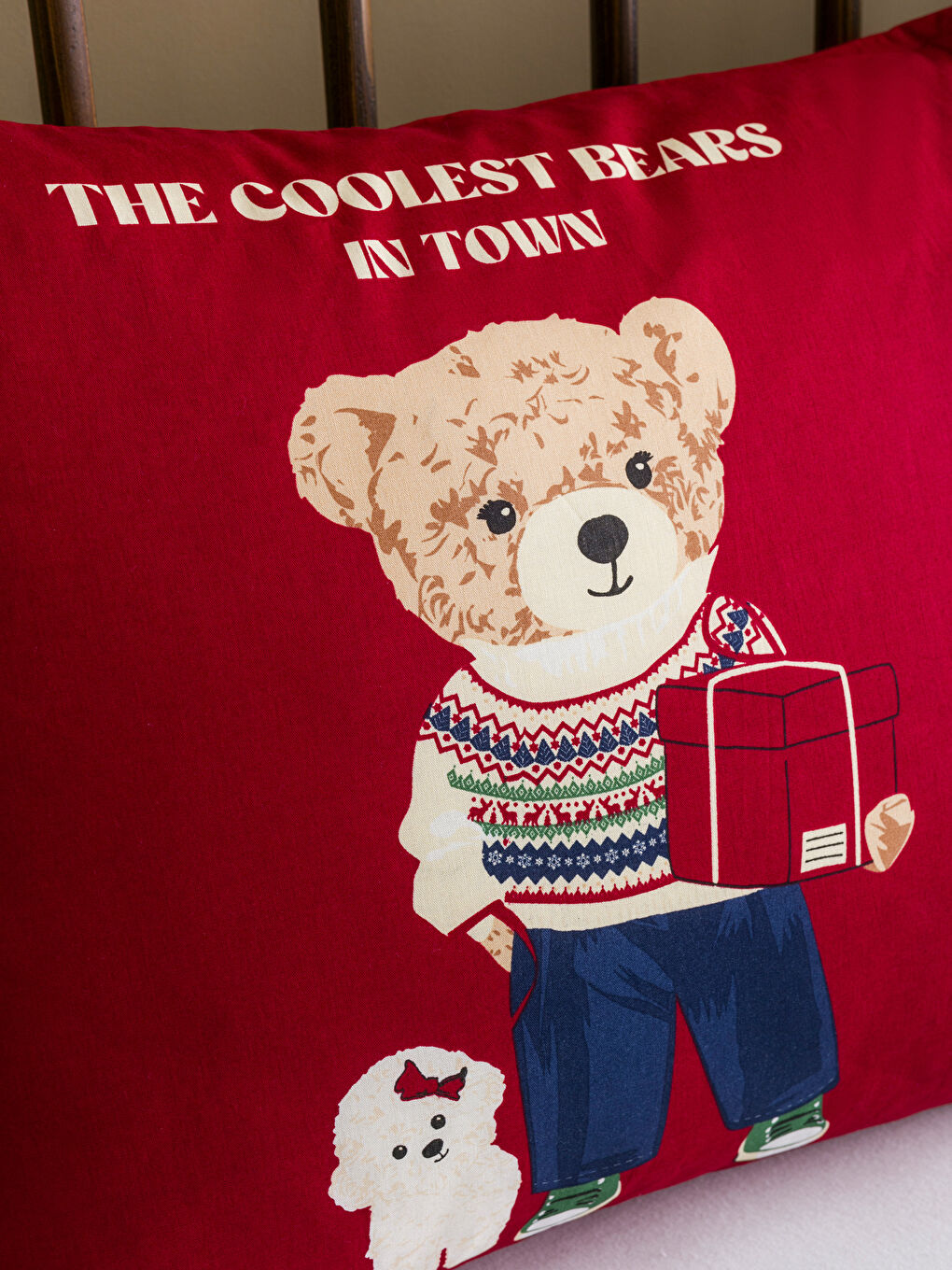 Feță de Pernă Imprimată cu Ursuleț Teddy 2 Bucăți 50x70 Cm-2