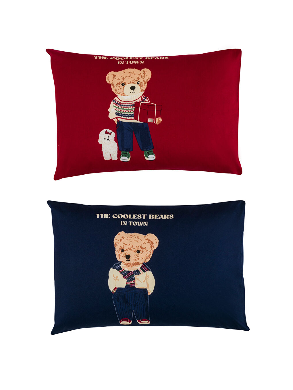 Feță de Pernă Imprimată cu Ursuleț Teddy 2 Bucăți 50x70 Cm-5