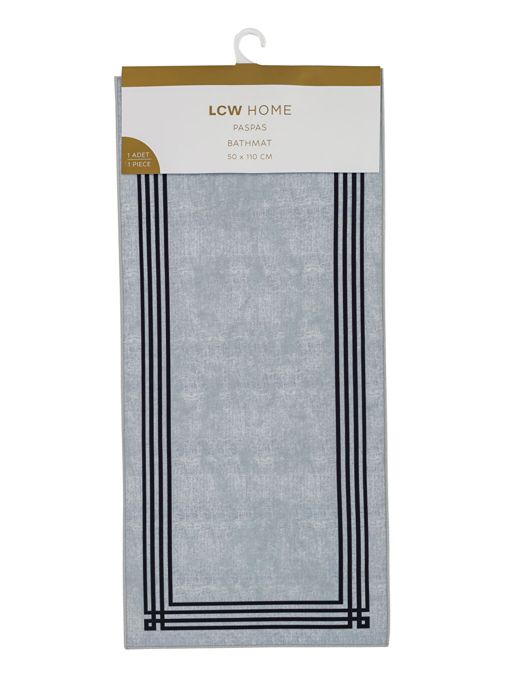 Gri Çizgi Desenli Banyo Paspası 50x110 cm-4