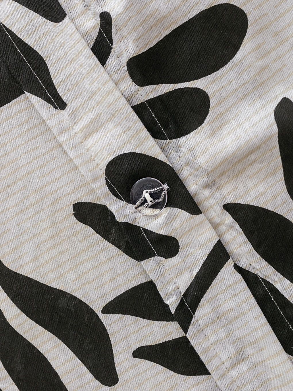 Bej Yaprak Desenli Tek Kişilik Nevresim Seti-5