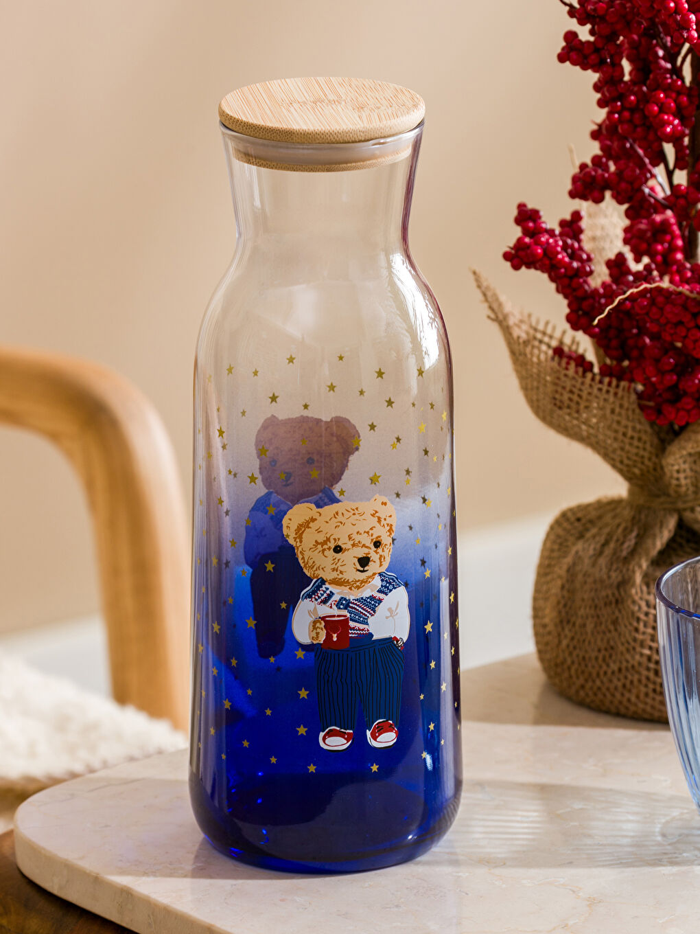 LCW HOME Lacivert Ayıcık Teddy Baskılı Kapaklı Sürahi 1200 Ml