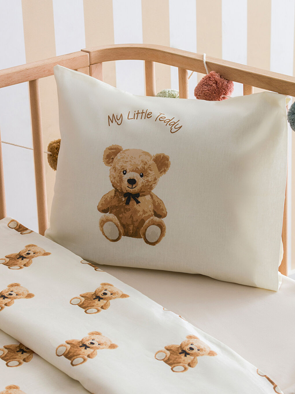 LCW HOME Ekru Ayıcık Teddy Baskılı Bebek Nevresim Takımı - 1