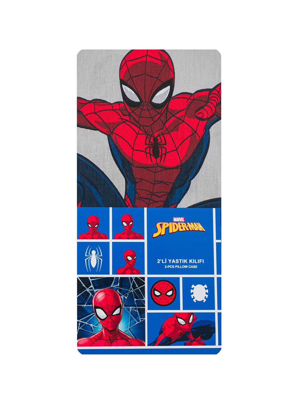 LCW HOME Açık Gri Spiderman Baskılı Yastık Kılıfı 2'li 50x70 Cm - 3