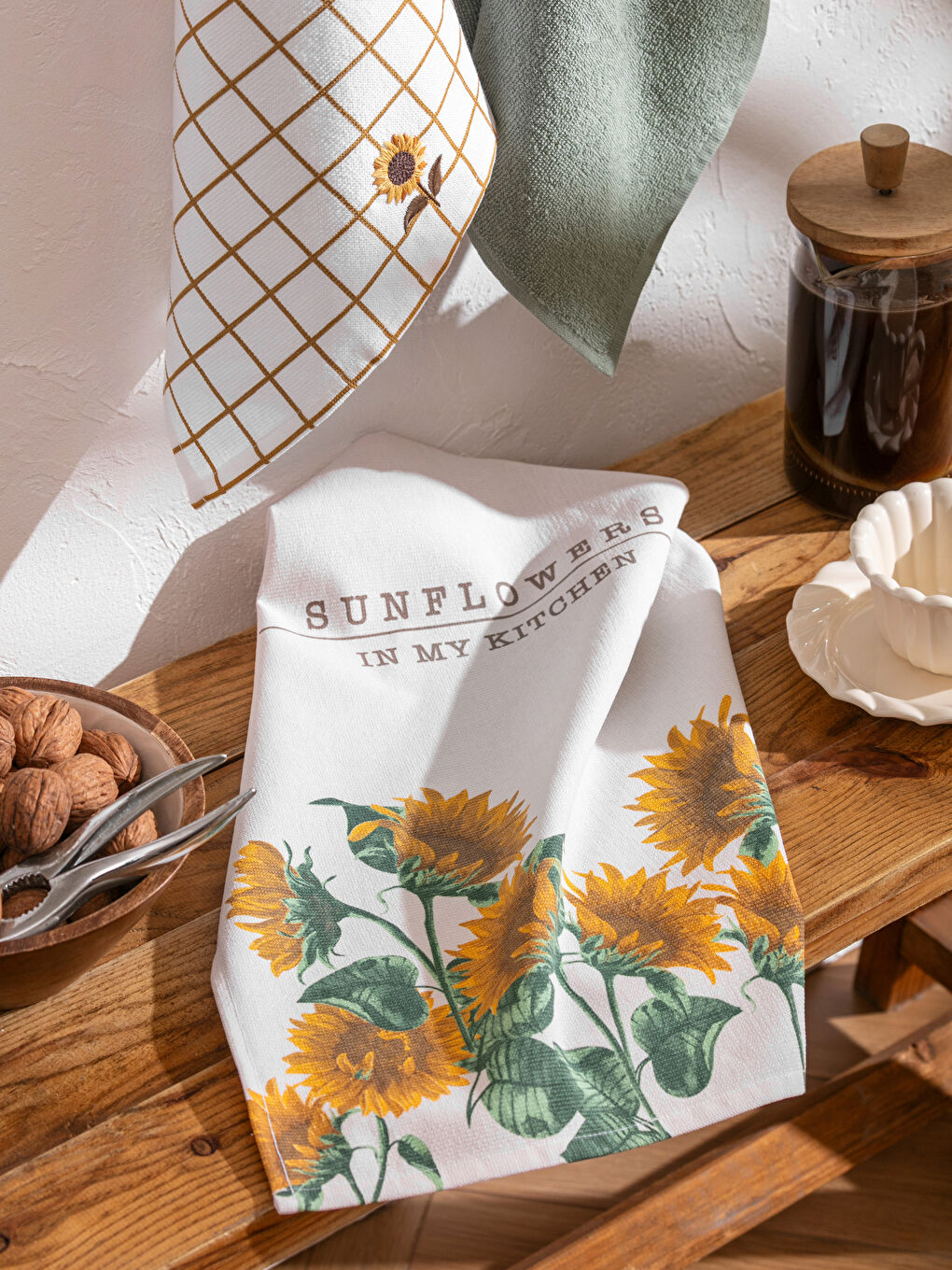 Гүлді өрнекті шай сүлгісі 3 данадан тұратын 40x50 см-2