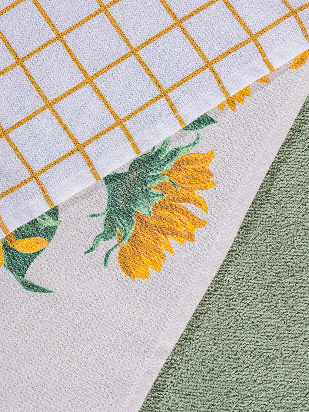 Гүлді өрнекті шай сүлгісі 3 данадан тұратын 40x50 см-4