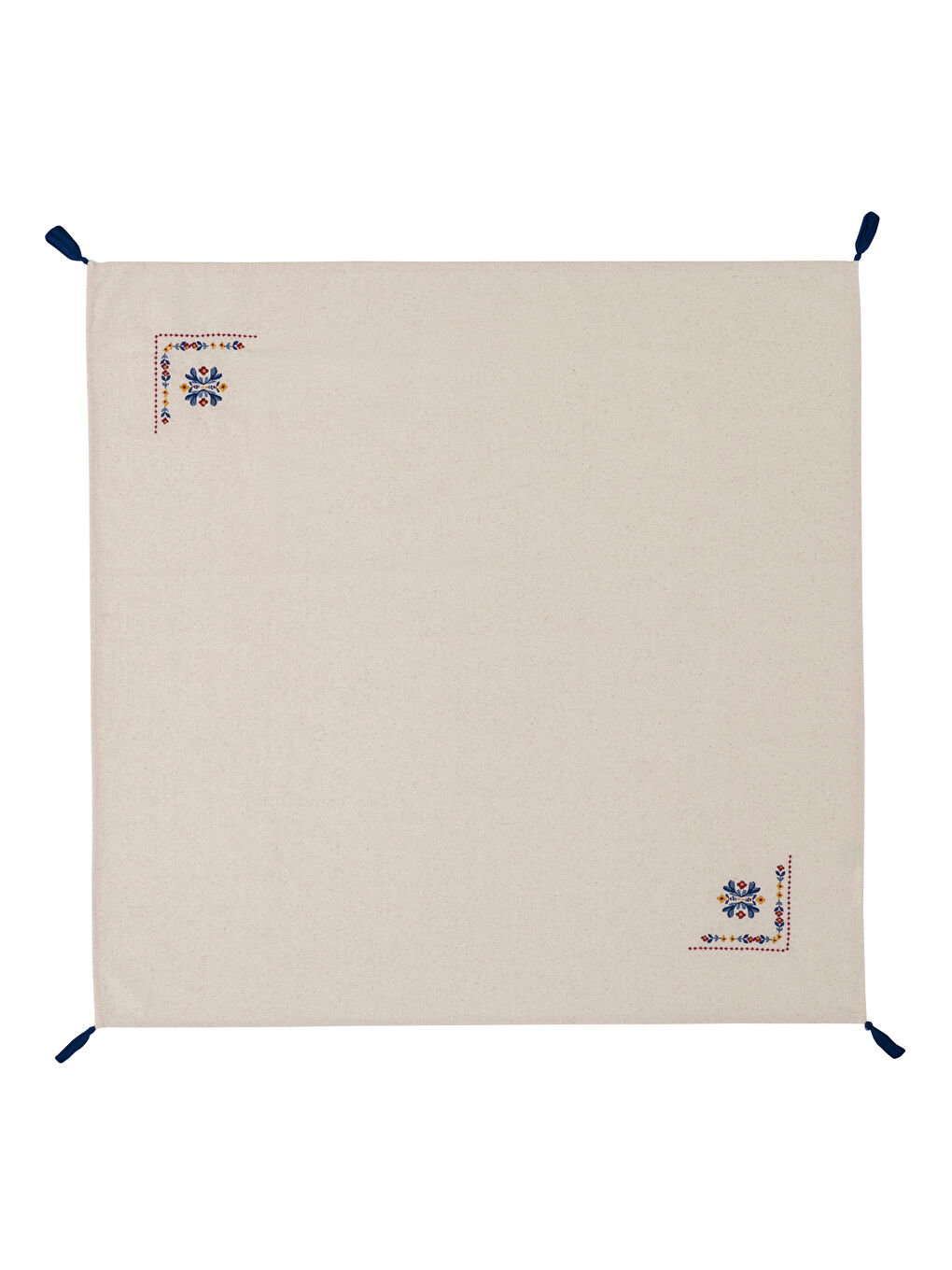 LCW HOME Ekru Çiçek Nakışlı Masa Örtüsü 90x90 Cm - 5