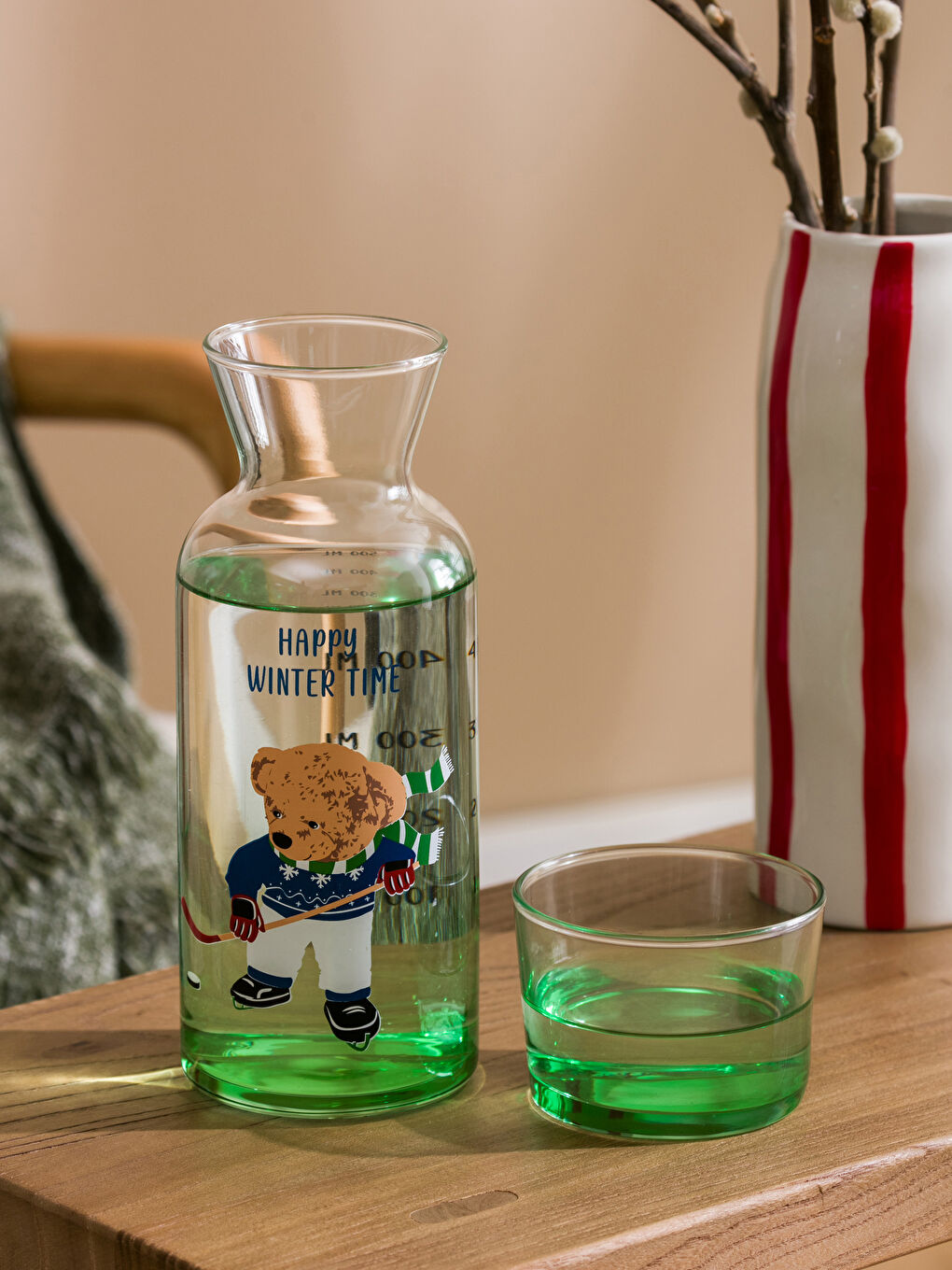 LCW HOME Yeşil Ayı Teddy Baskılı Baş Ucu Sürahisi 700 Ml