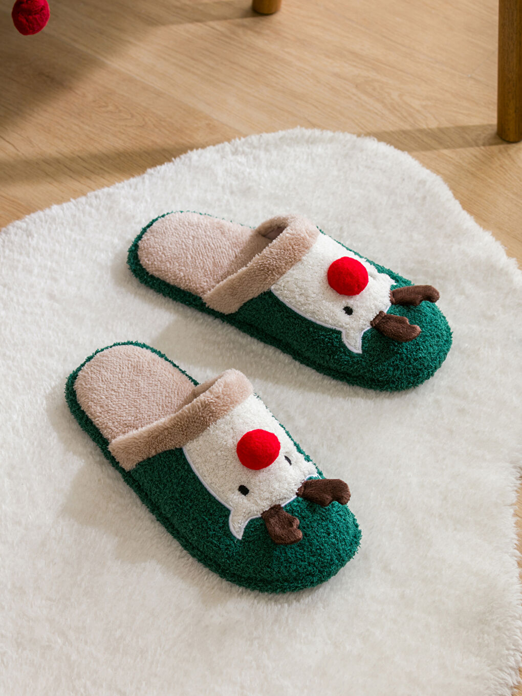 LCW STEPS Deer Appliqued Plush Men's Home Slippers -W4I430Z8-TPS