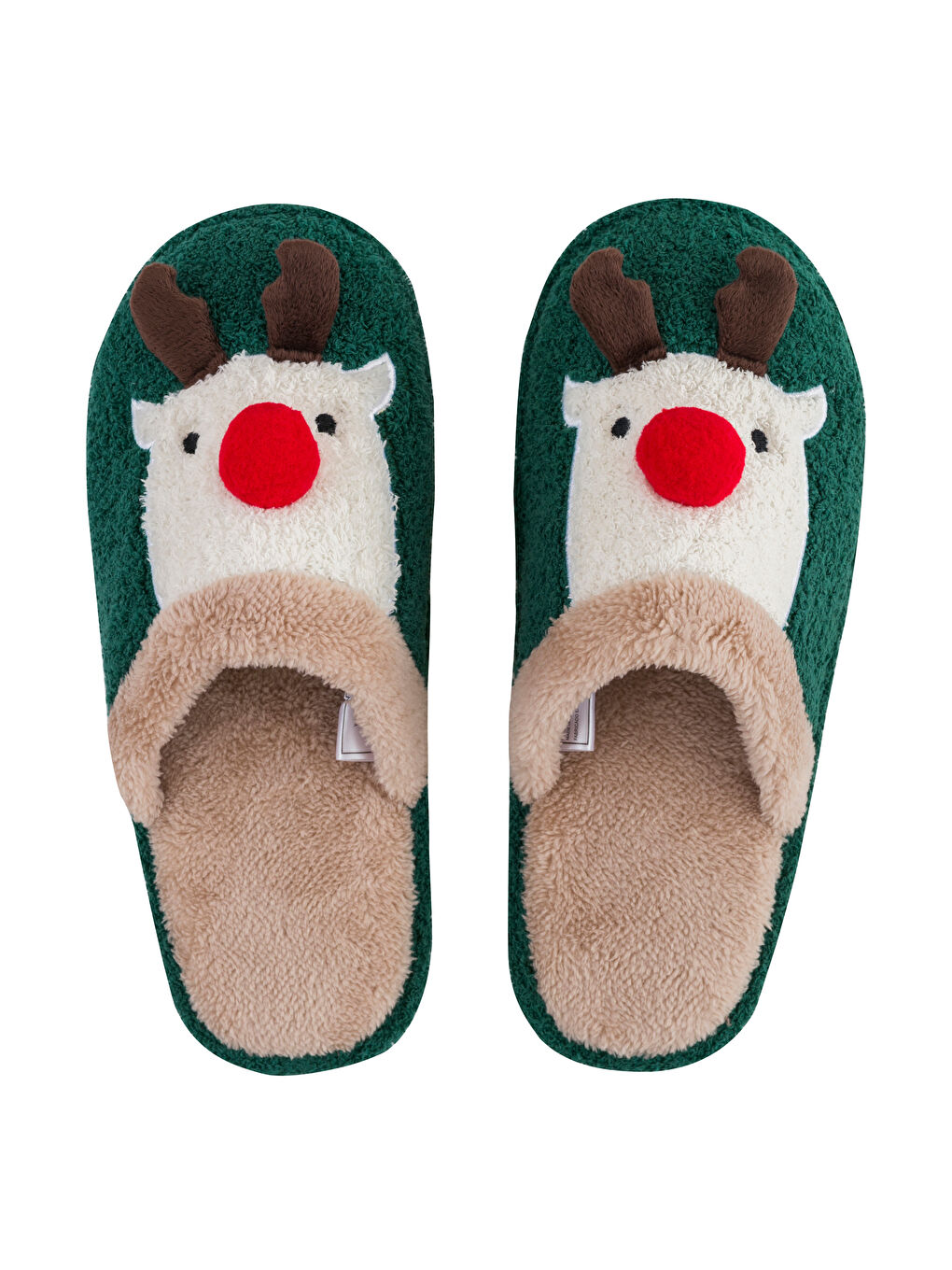 LCW STEPS Deer Appliqued Plush Men's Home Slippers -W4I430Z8-TPS