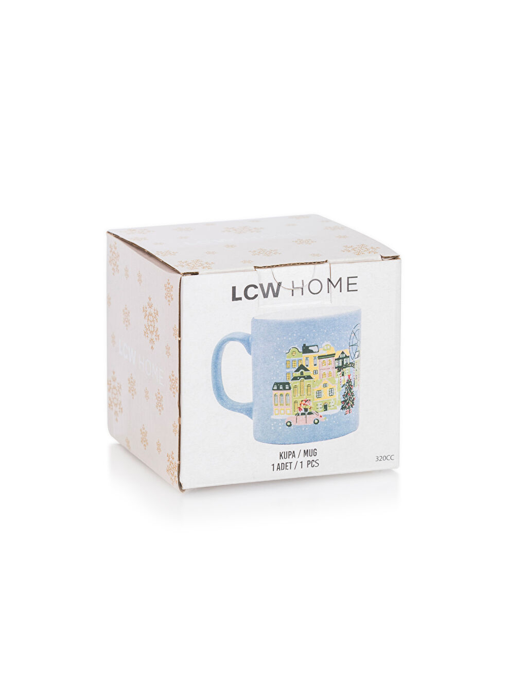 LCW HOME Açık Mavi Baskılı Seramik Kupa 320 Ml - 4