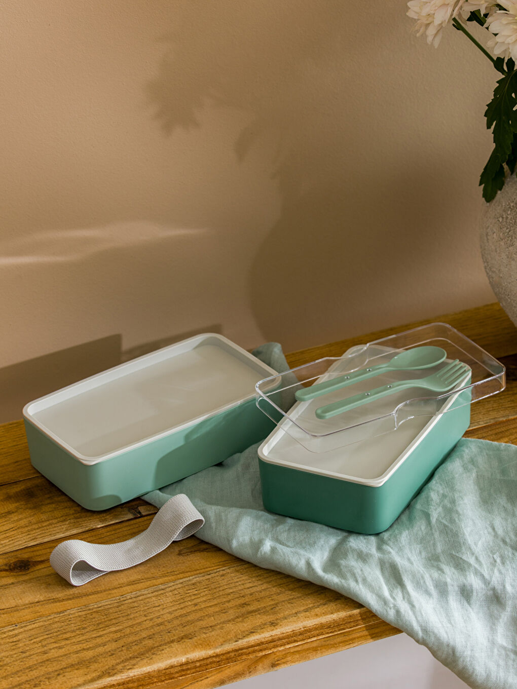 Yeşil İki Katlı Yemek Saklama Kabı-1
