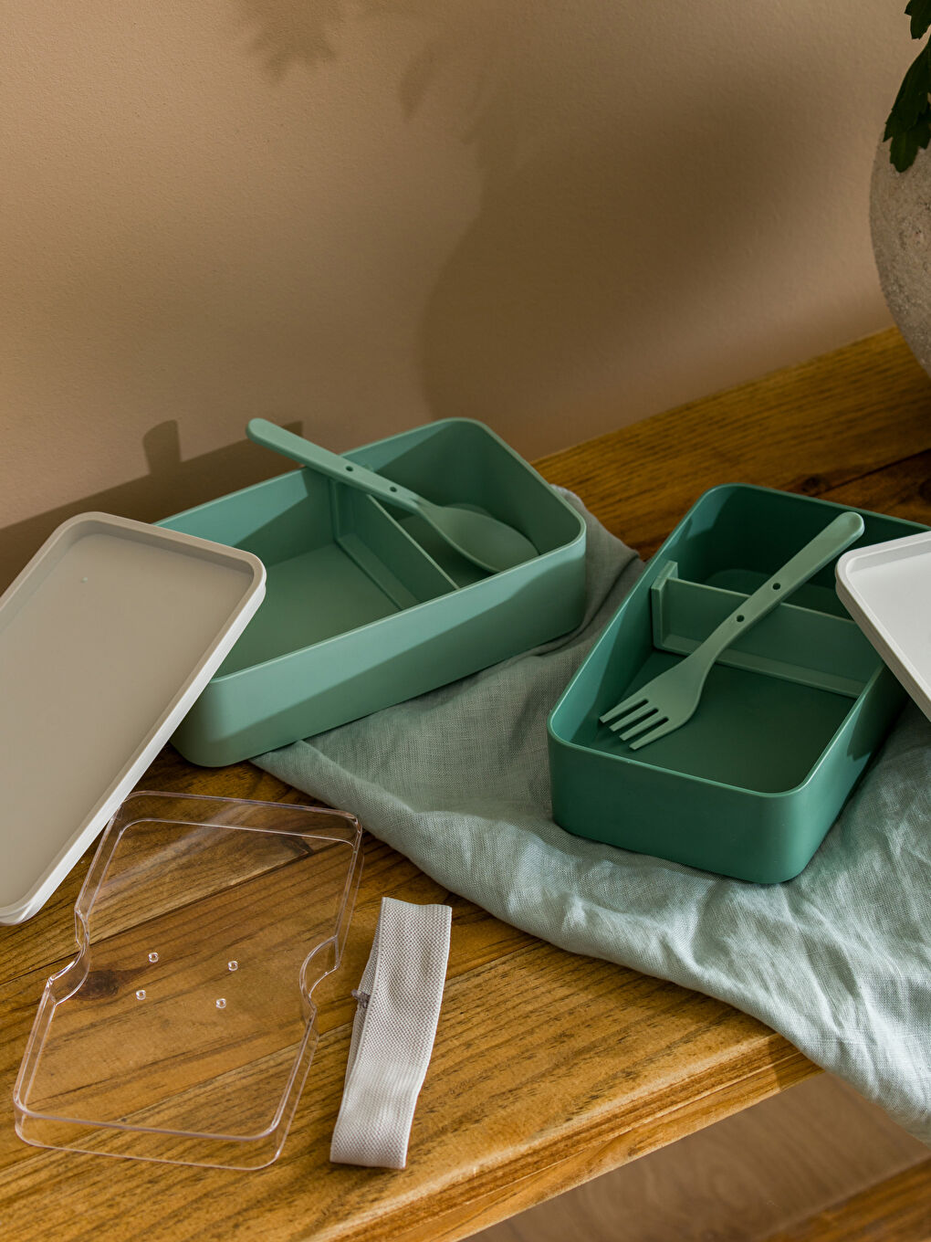 Yeşil İki Katlı Yemek Saklama Kabı-2