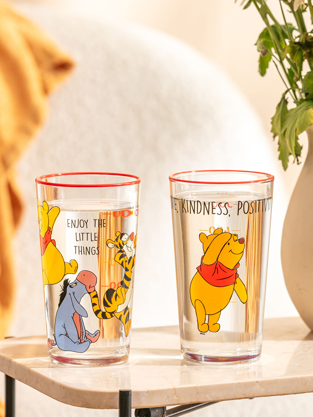 LCW HOME Karışık Baskılı Winnie The Pooh Baskılı Cam Bardak 2'li 570 Ml