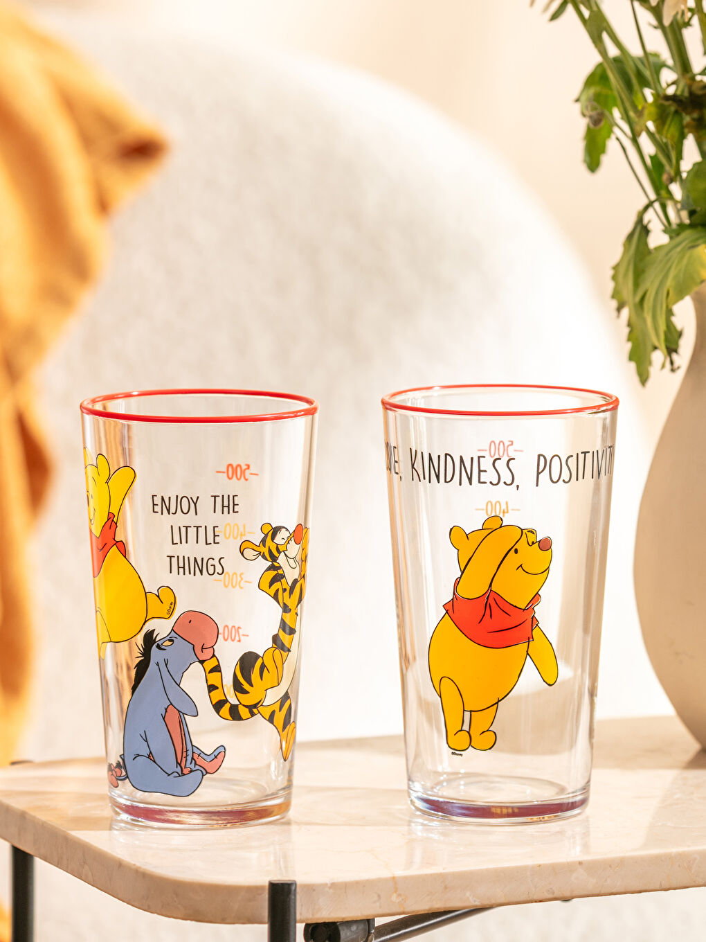 LCW HOME Karışık Baskılı Winnie The Pooh Baskılı Cam Bardak 2'li 570 Ml - 2