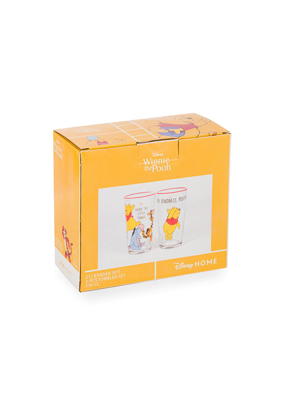 LCW HOME Karışık Baskılı Winnie The Pooh Baskılı Cam Bardak 2'li 570 Ml - 4