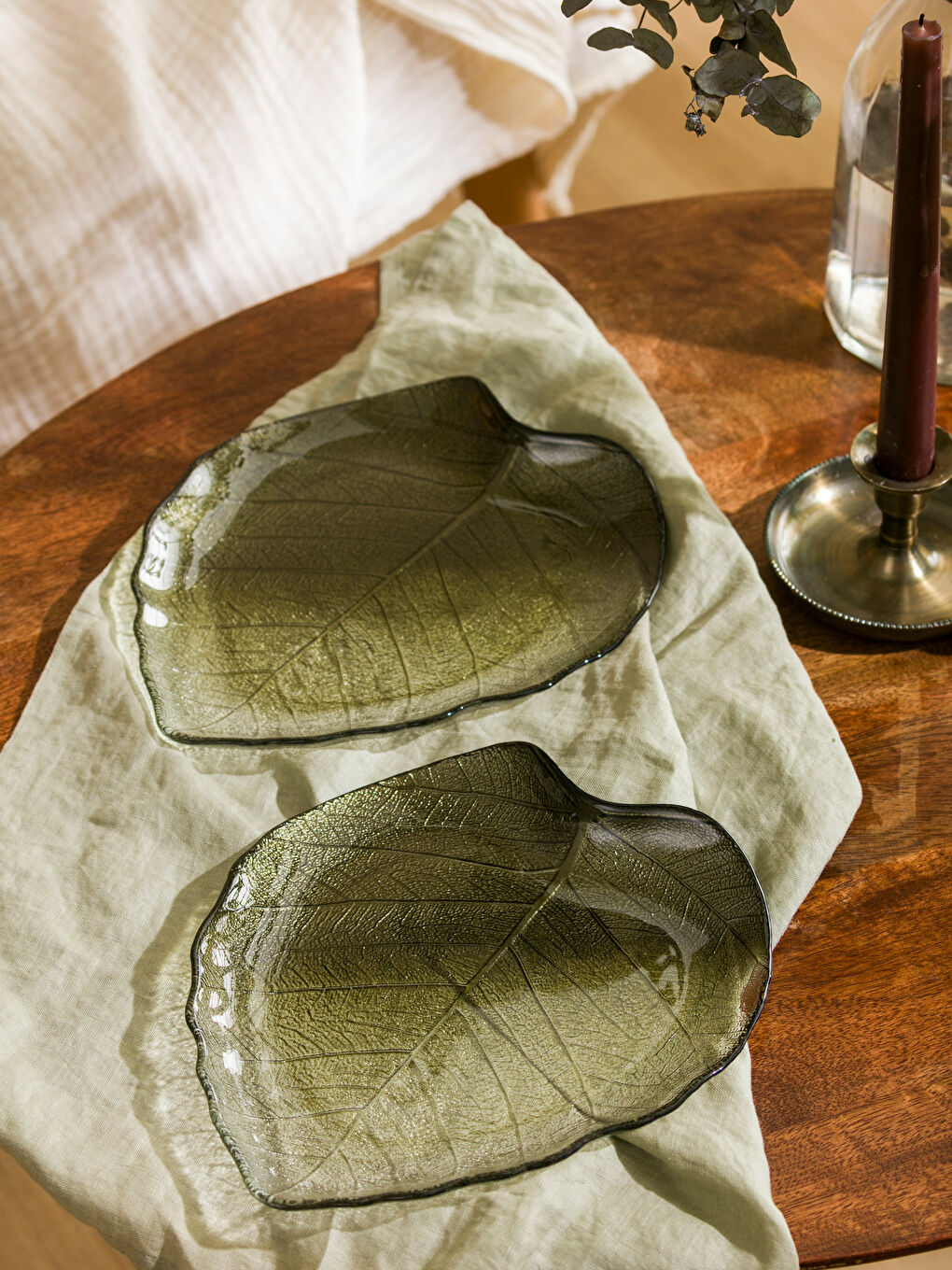 LCW HOME Leaf Patterned Cake Plate Set 2 Pack 24 cm -W4IR94Z8-TSJ