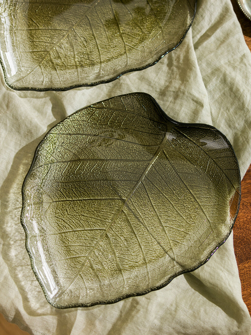 LCW HOME Leaf Patterned Cake Plate Set 2 Pack 24 cm -W4IR94Z8-TSJ