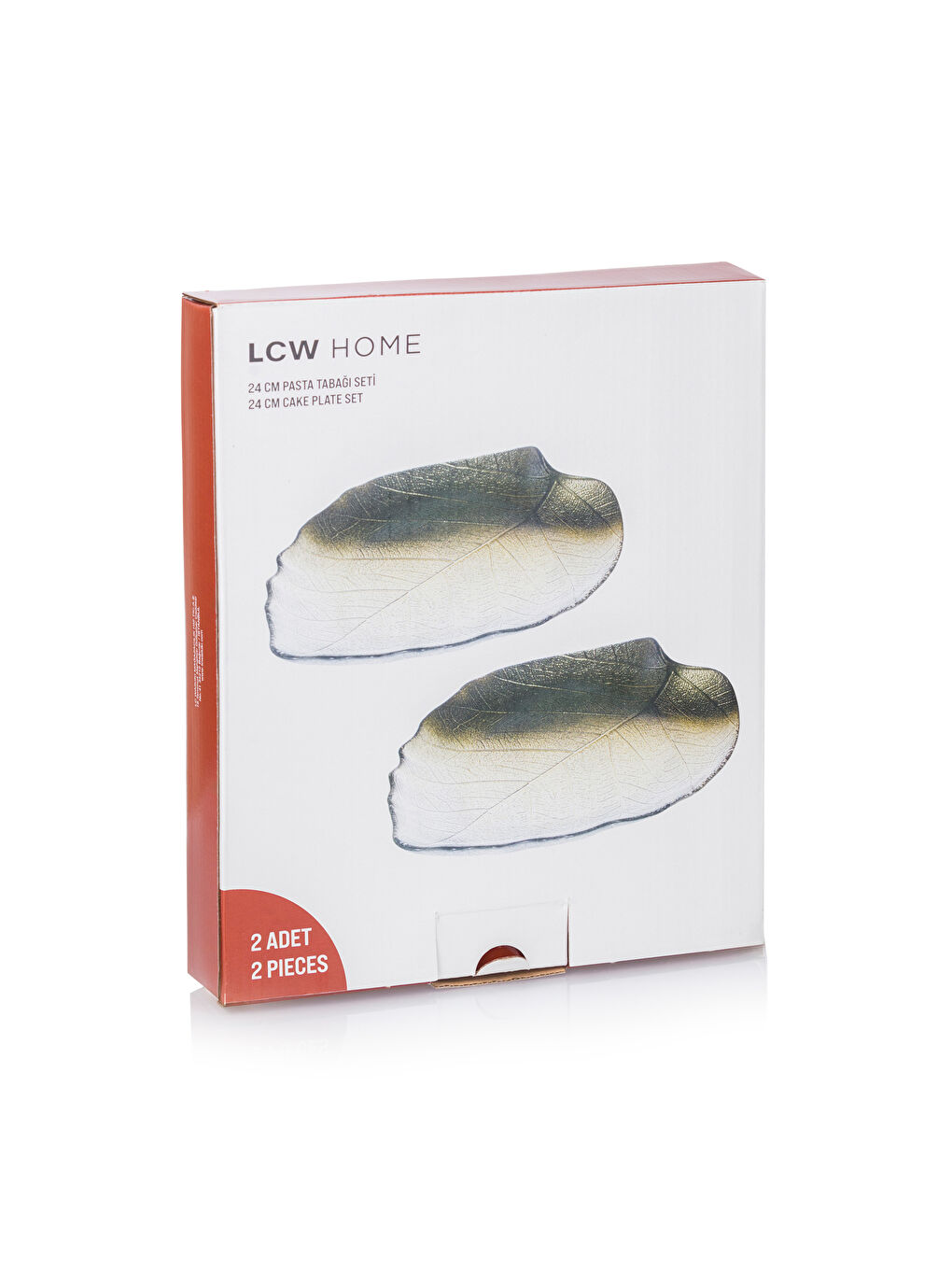 LCW HOME Leaf Patterned Cake Plate Set 2 Pack 24 cm -W4IR94Z8-TSJ