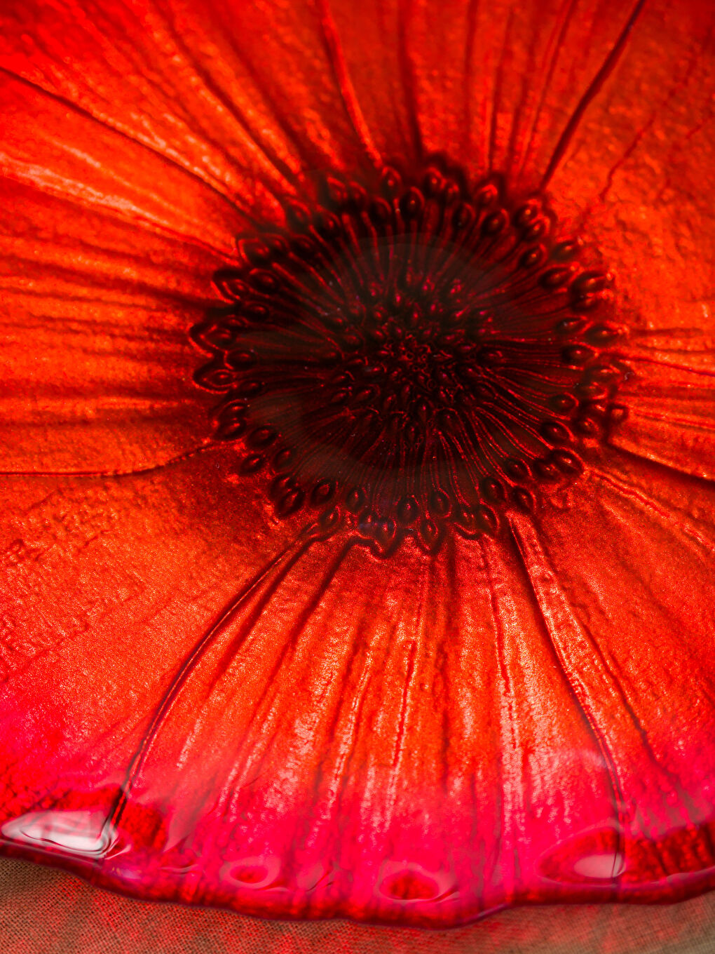 Kırmızı Desenli Cam Tabak Seti 2'li-2