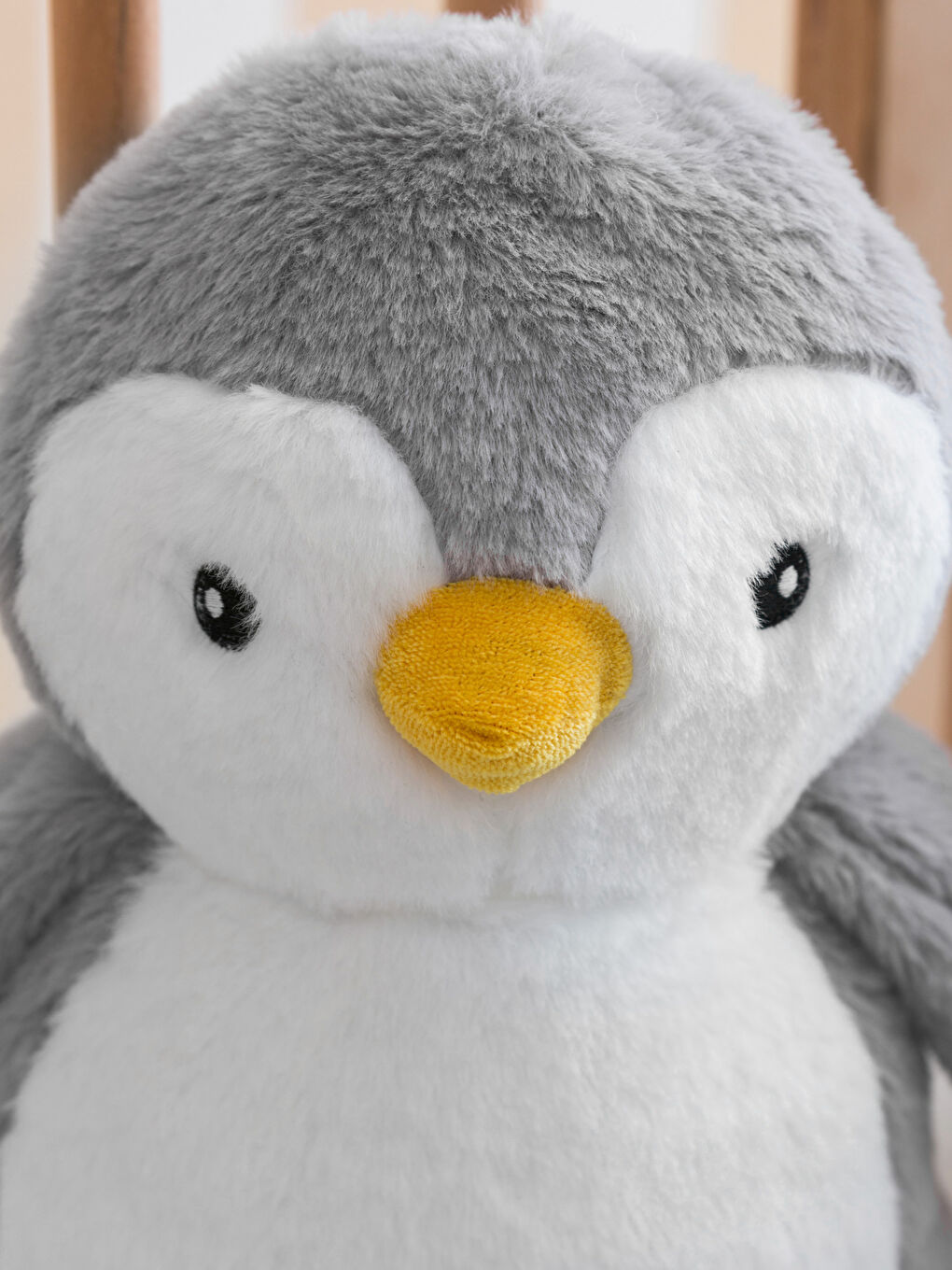 LCW HOME Gri Penguen Figürlü Dolgulu Bebek Kırlent 30 Cm - 2