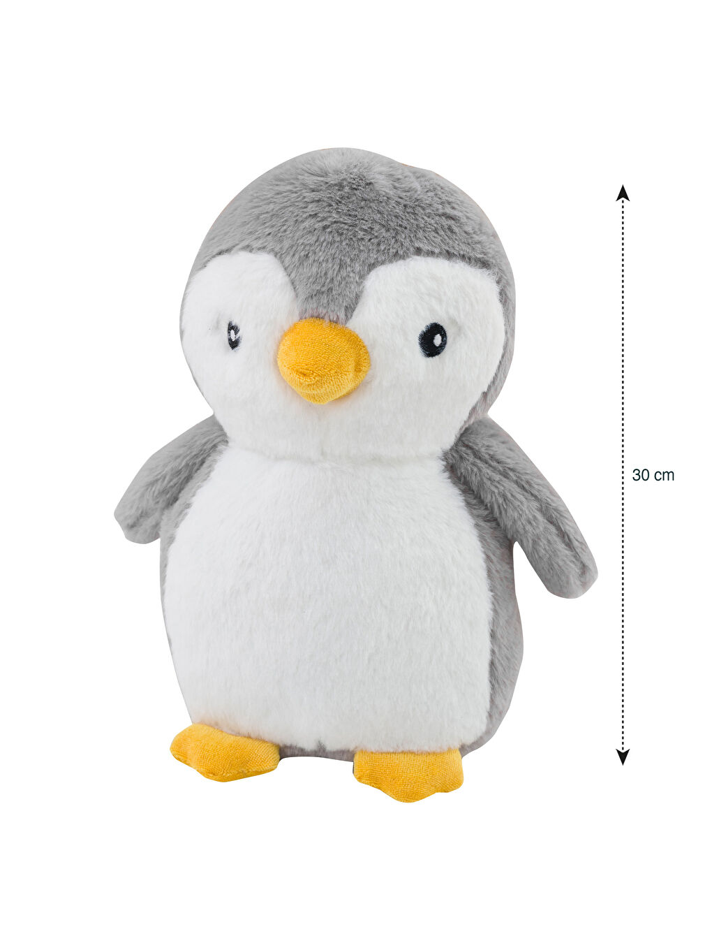 LCW HOME Gri Penguen Figürlü Dolgulu Bebek Kırlent 30 Cm - 3