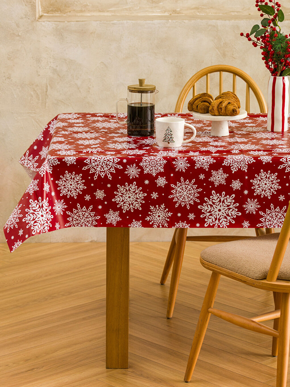 Karışık Yılbaşı Temalı Masa Örtüsü 140x180 cm-2