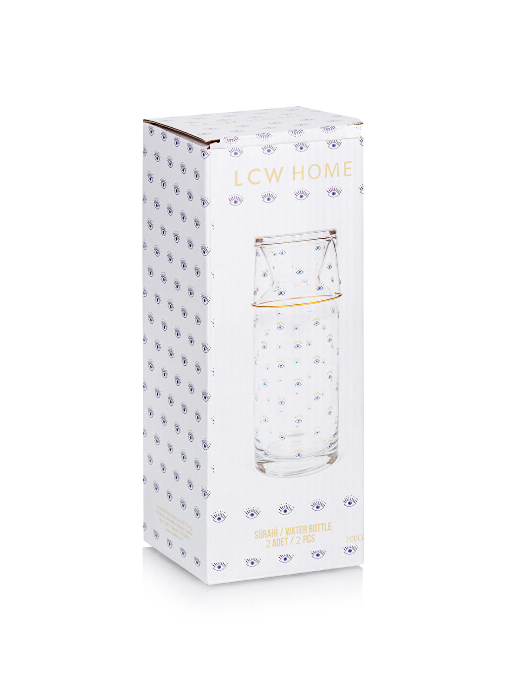 LCW HOME Mavi Göz Baskılı Cam Sürahi 700 Ml - 4