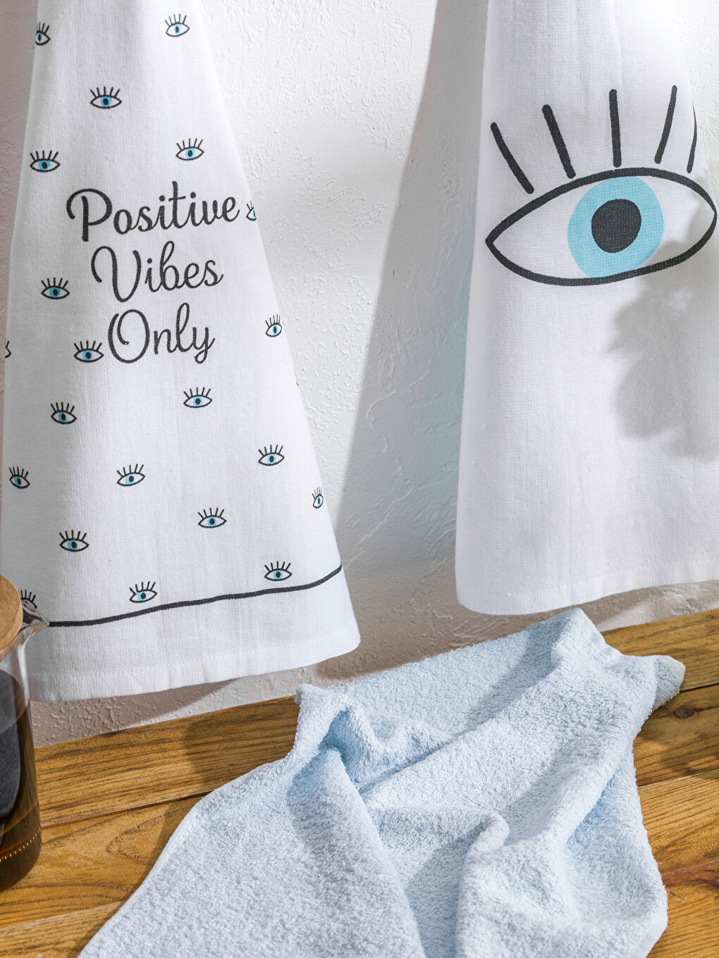 منشفة شاي بطبعة عين ٣ قطع 40x50 سم-2