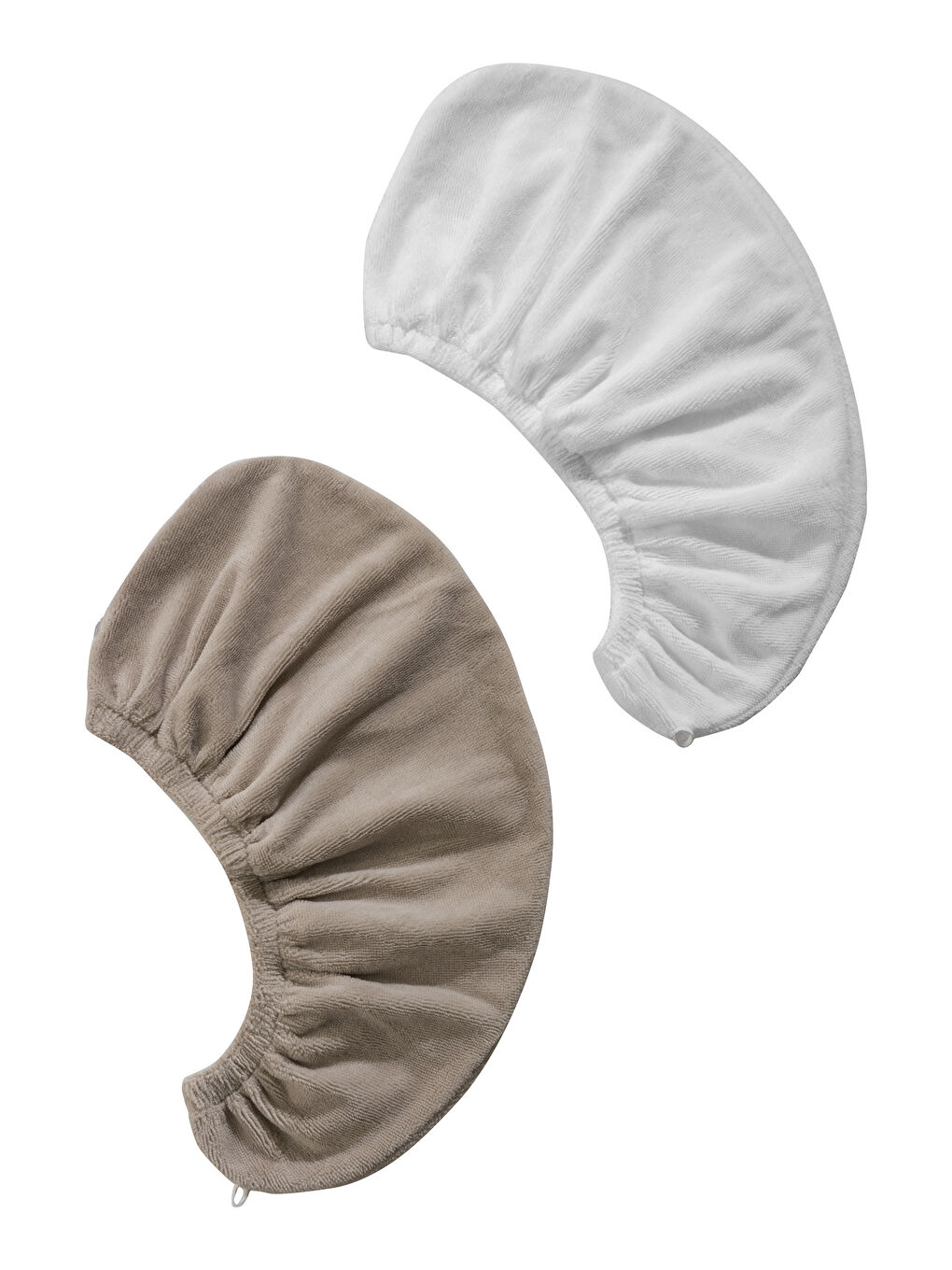 Gri Lastikli Kadın Saç Havlusu 2'li-4