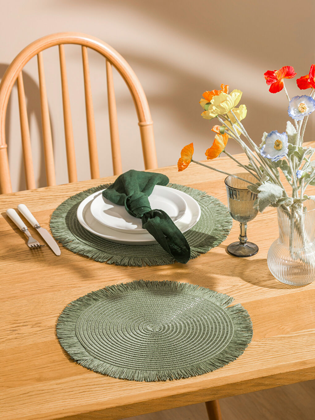 Yeşil Hasır Supla Seti 2'li 39 cm