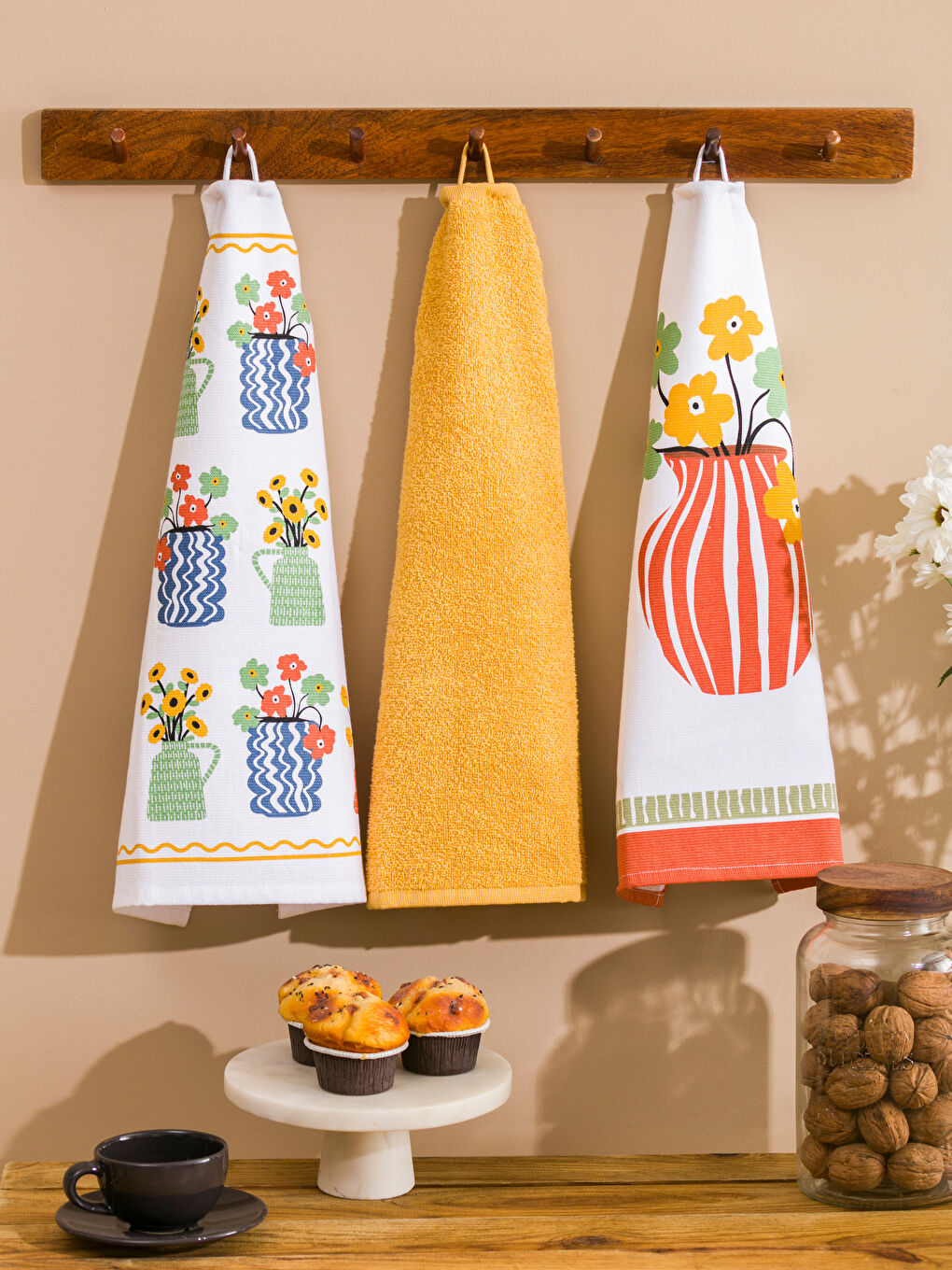 LCW HOME Baskılı Kurulama Bezi 3'lü 40x50 cm -W55909Z8-F9C