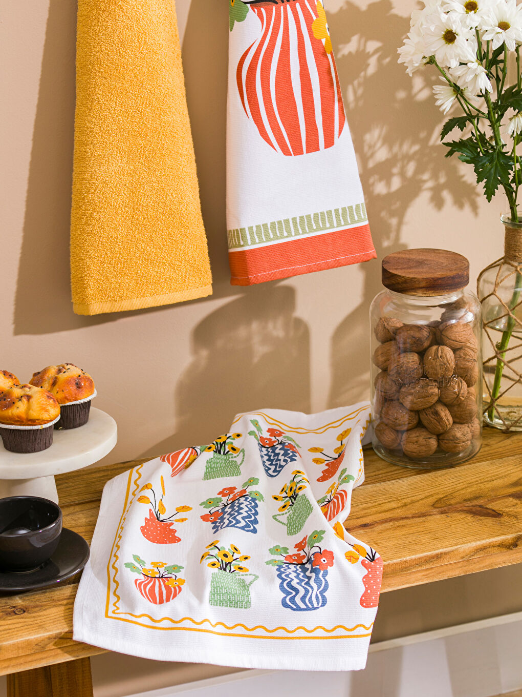 LCW HOME Baskılı Kurulama Bezi 3'lü 40x50 cm -W55909Z8-F9C
