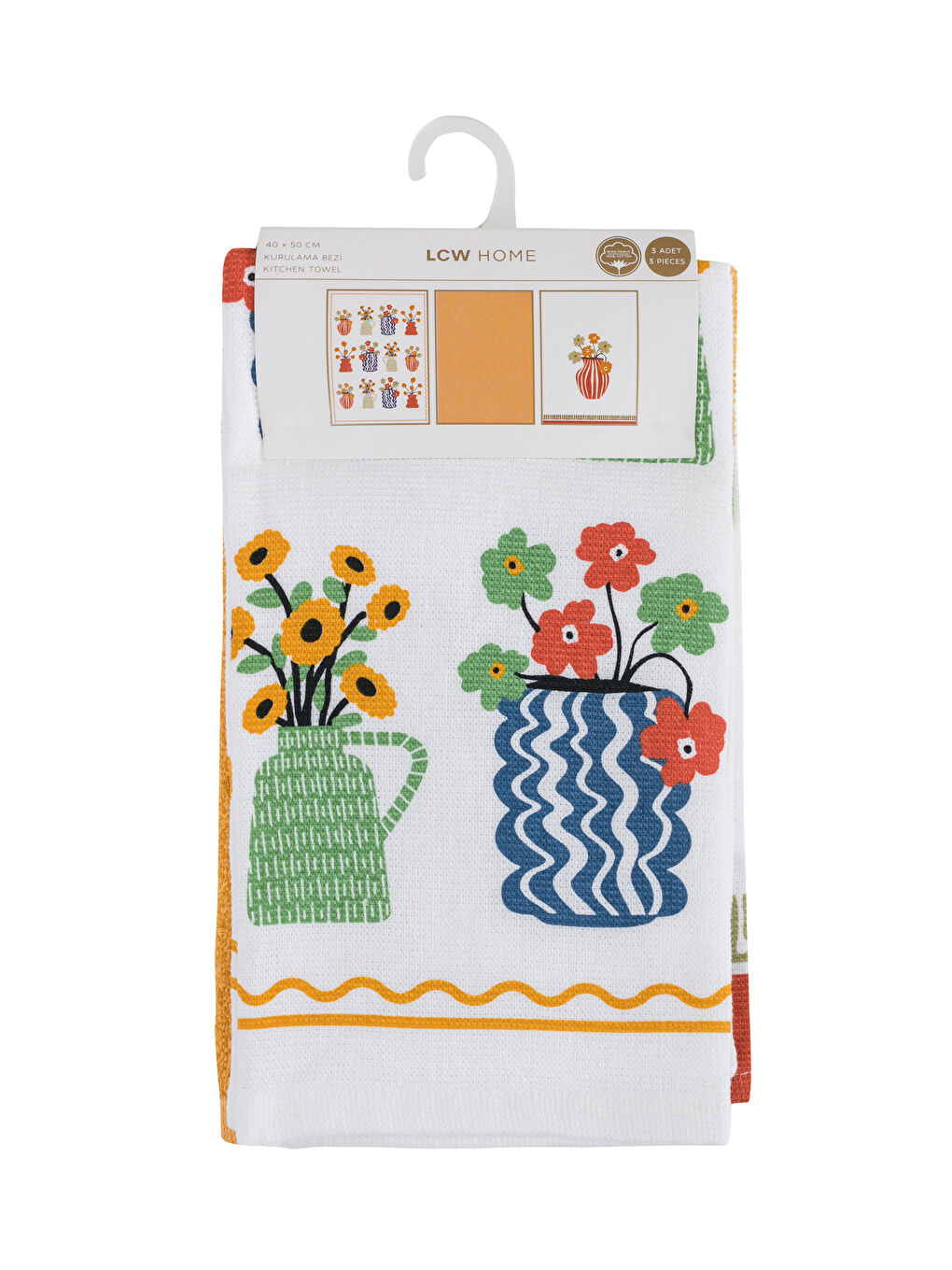 LCW HOME Baskılı Kurulama Bezi 3'lü 40x50 cm -W55909Z8-F9C