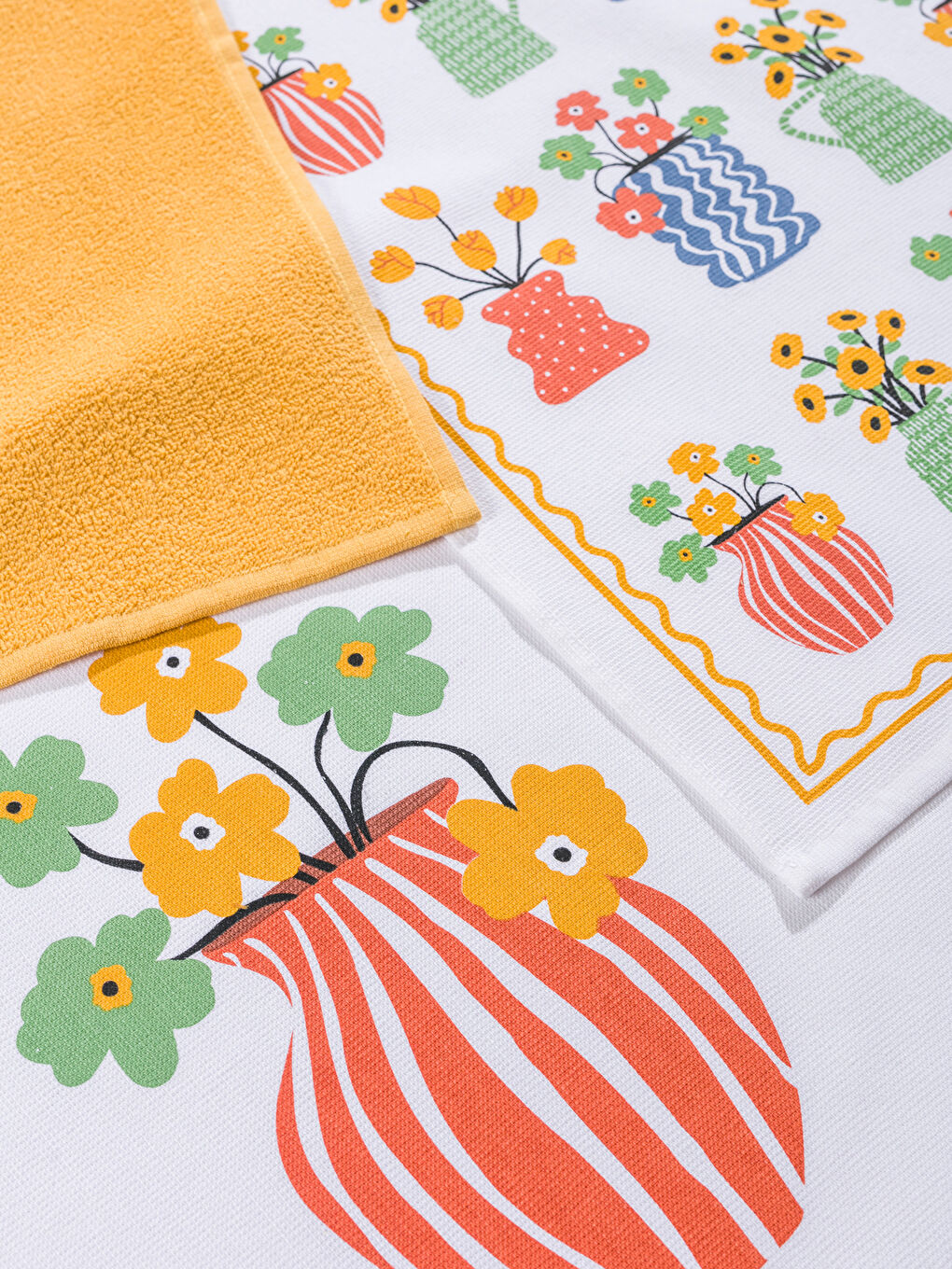 LCW HOME Baskılı Kurulama Bezi 3'lü 40x50 cm -W55909Z8-F9C