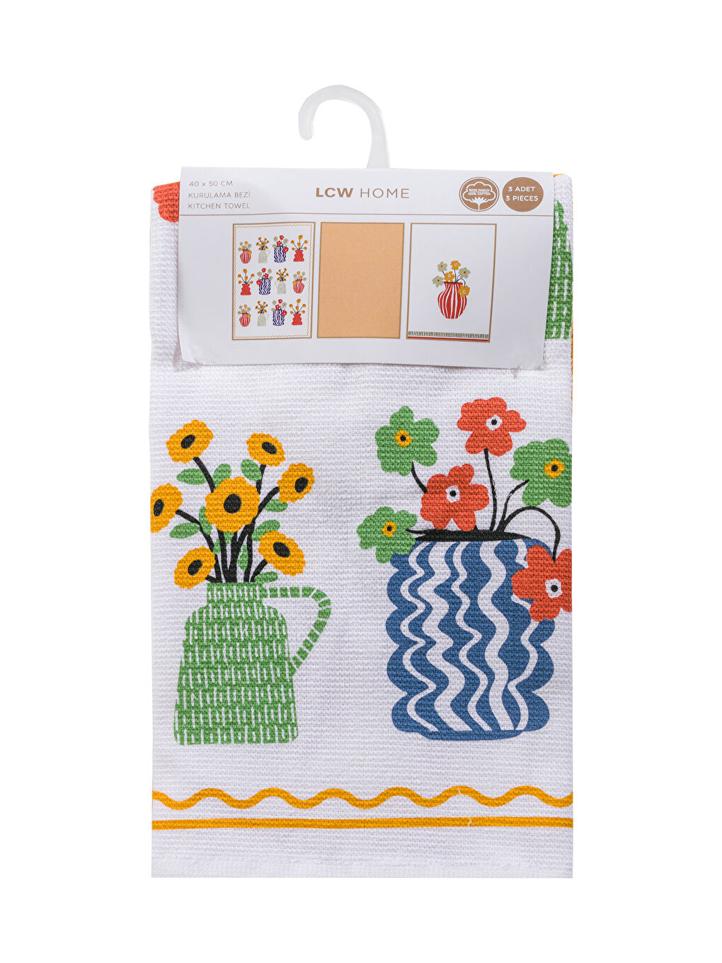 LCW HOME Baskılı Kurulama Bezi 3'lü 40x50 cm -W55909Z8-F9C