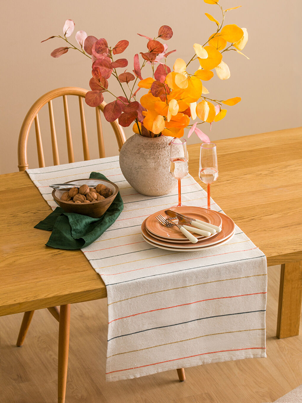 LCW HOME Striped Embroidered Runner 45x150 cm -W55928Z8-FES