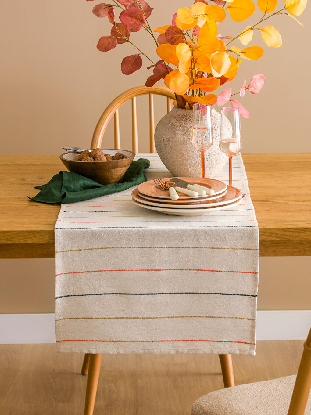 LCW HOME Striped Embroidered Runner 45x150 cm -W55928Z8-FES