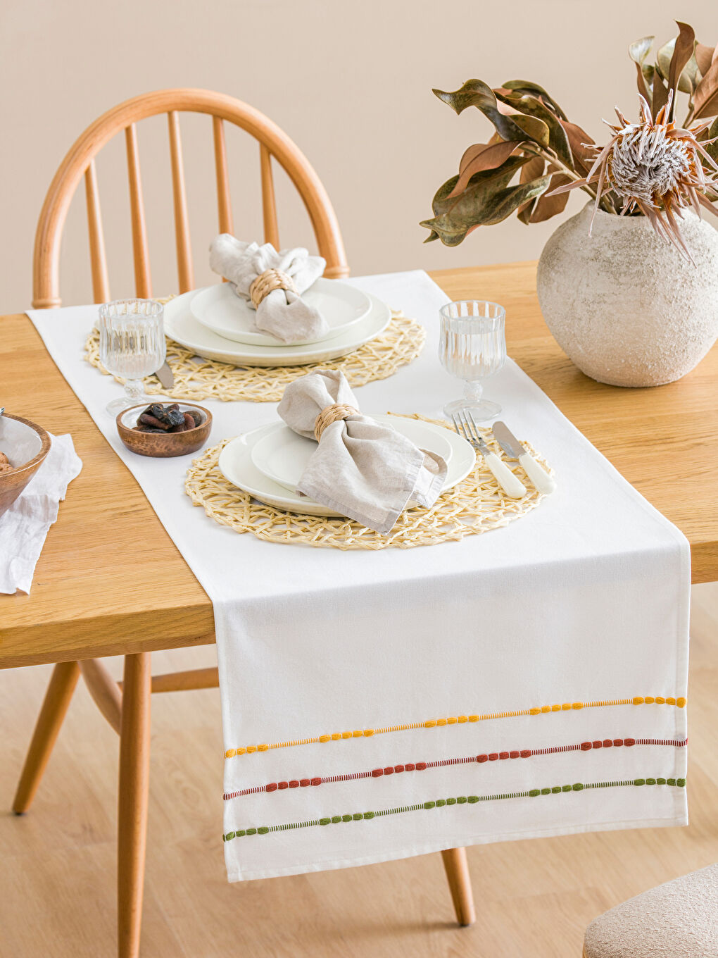 LCW HOME Striped Embroidered Runner 45x150 cm -W55980Z8-FES