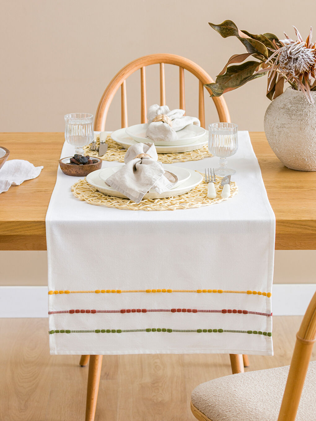 LCW HOME Striped Embroidered Runner 45x150 cm -W55980Z8-FES