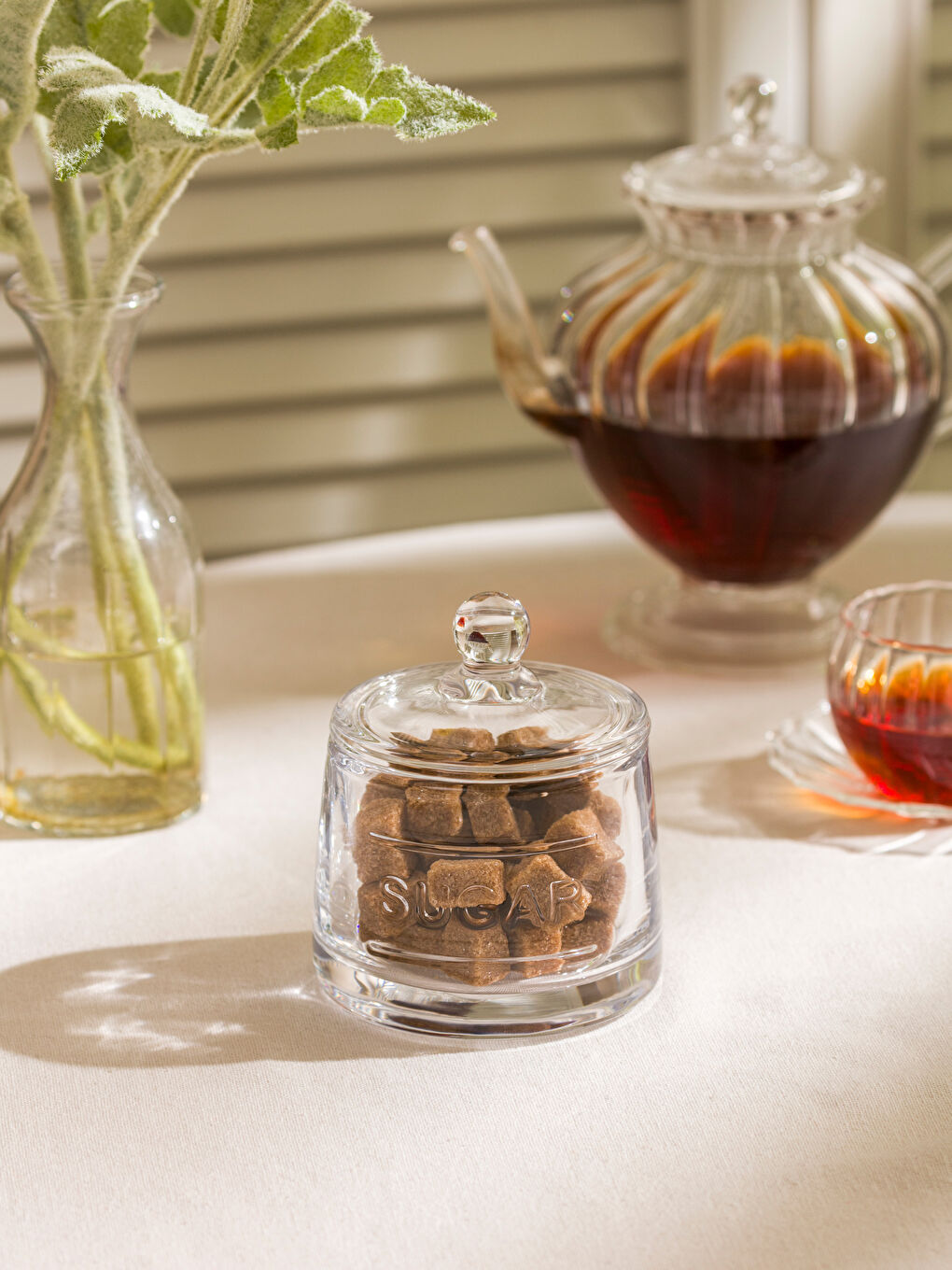 LCW HOME Glass Sugar Bowl -W56120Z8-Q57