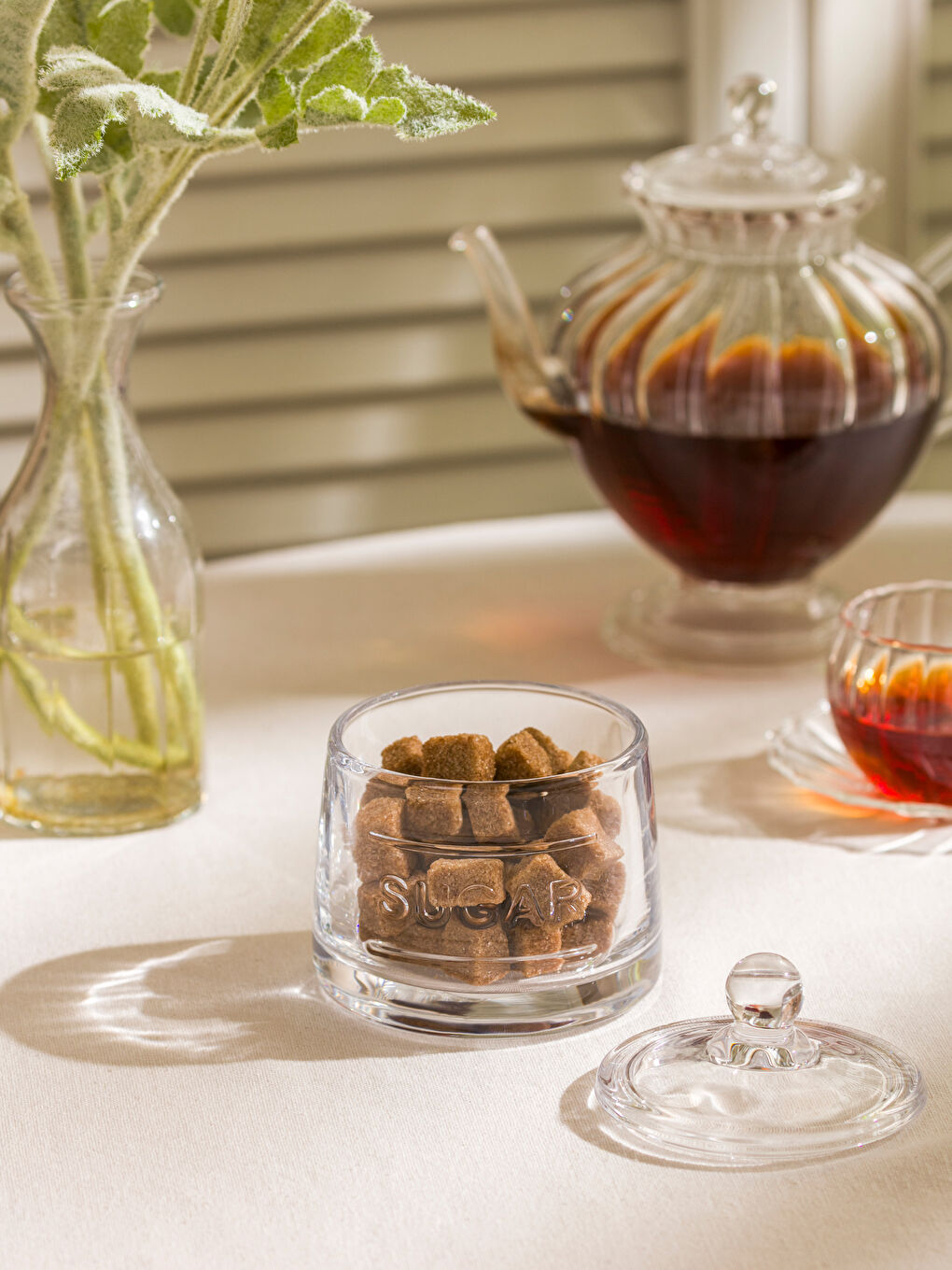 LCW HOME Glass Sugar Bowl -W56120Z8-Q57