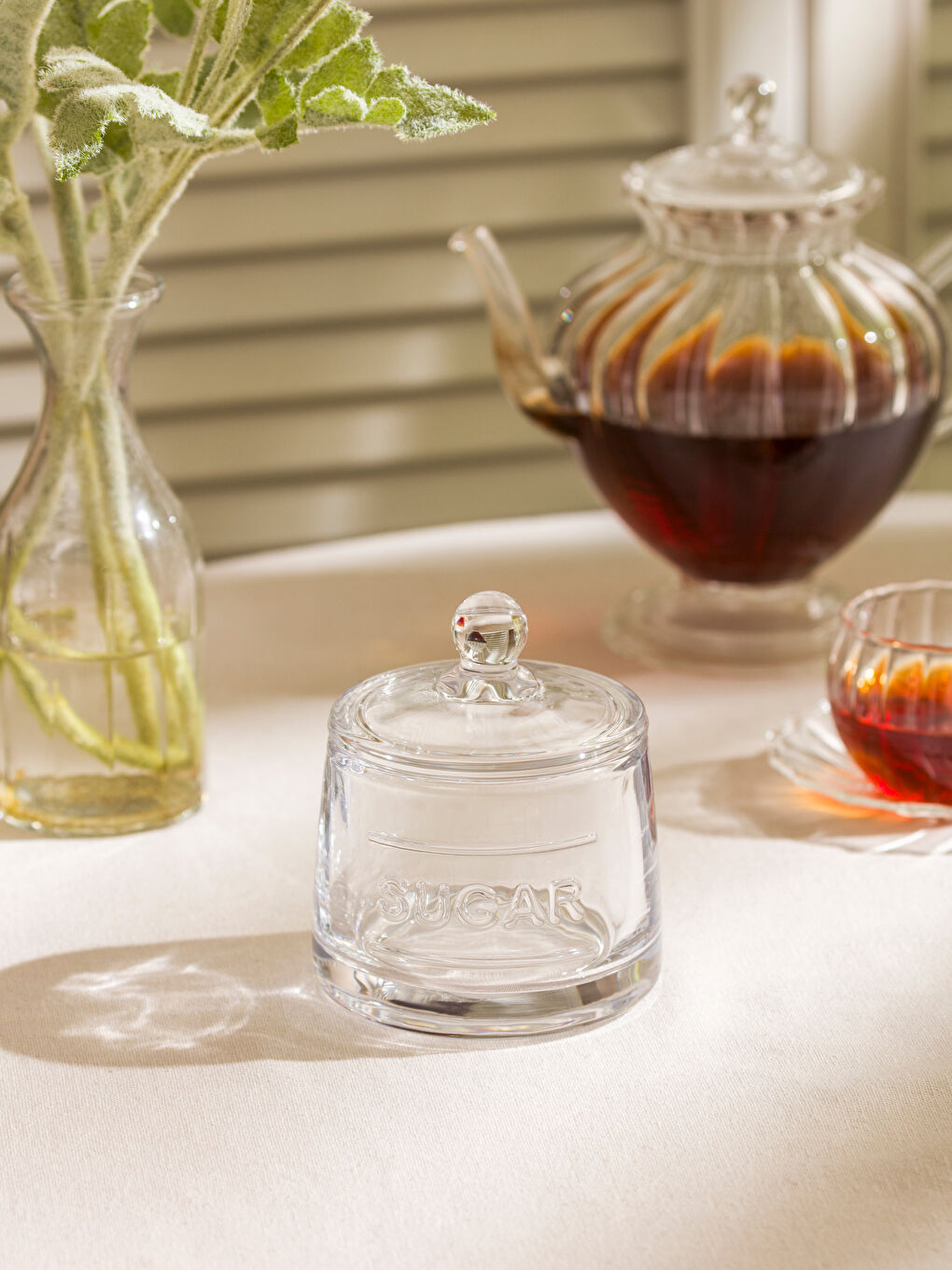 LCW HOME Glass Sugar Bowl -W56120Z8-Q57