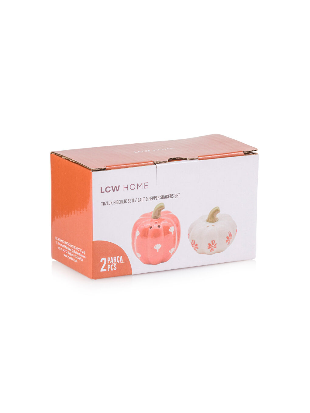 Pumpkin Patterned Ceramic Salt and Pepper Shakers-3