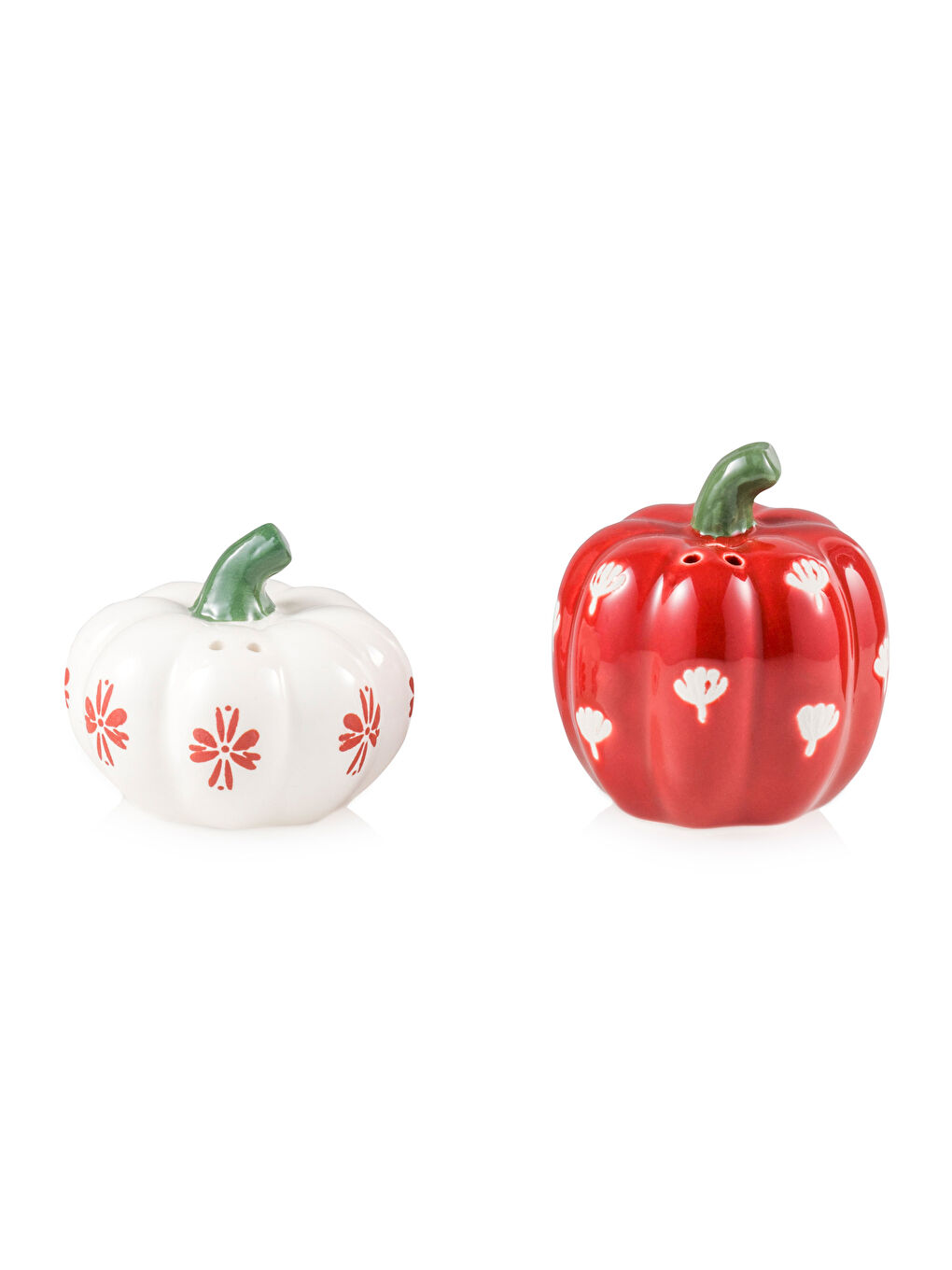 Pumpkin Patterned Ceramic Salt and Pepper Shakers-4