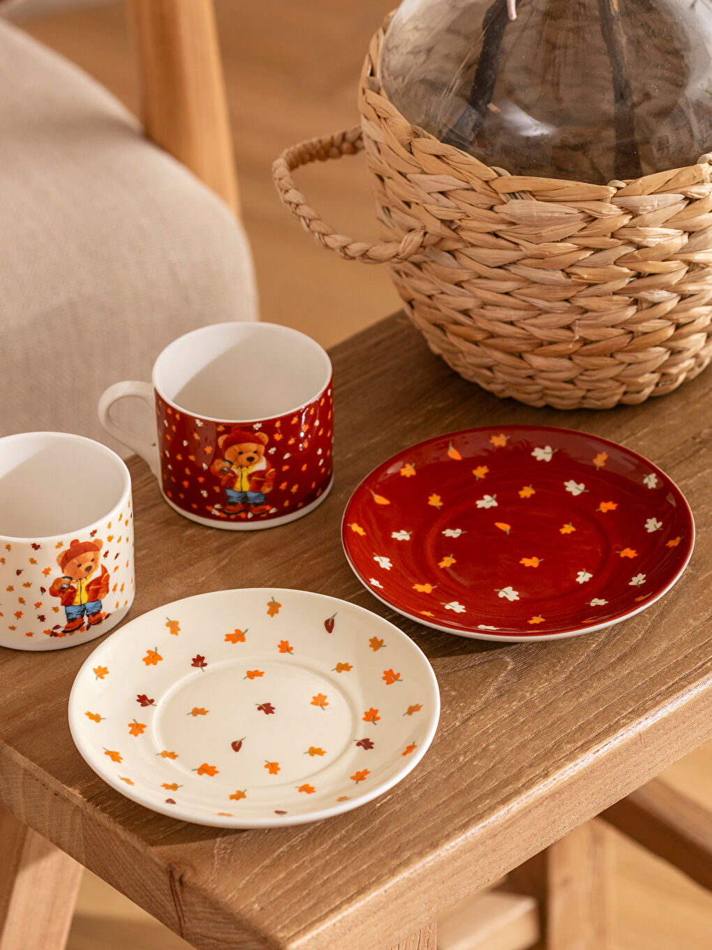 Karışık Ayı Teddy Baskılı 2 Kişilik Kahve Fincan Takımı 90 ml-3