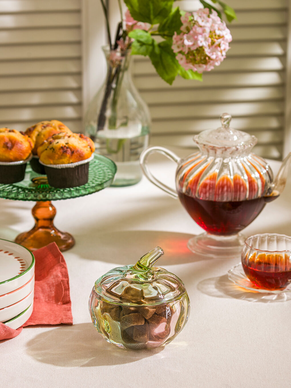 Glass Lid Sugar Bowl