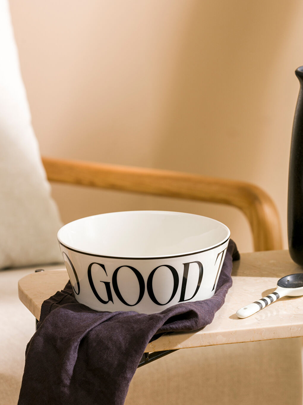 Printed Ceramic Salad Bowl 18 cm