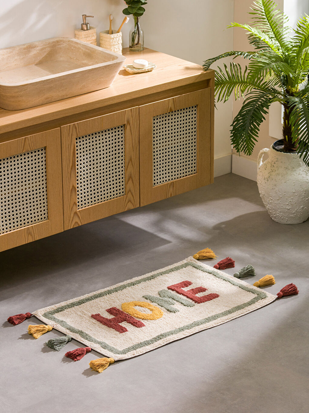 Home Embroidered Tassel Bath Mat 50x80 cm